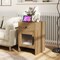 Costway 1/2 PCS Farmhouse Nightstand Fluted Bed Side Table with Large Drawer & Enclosed Cabinet